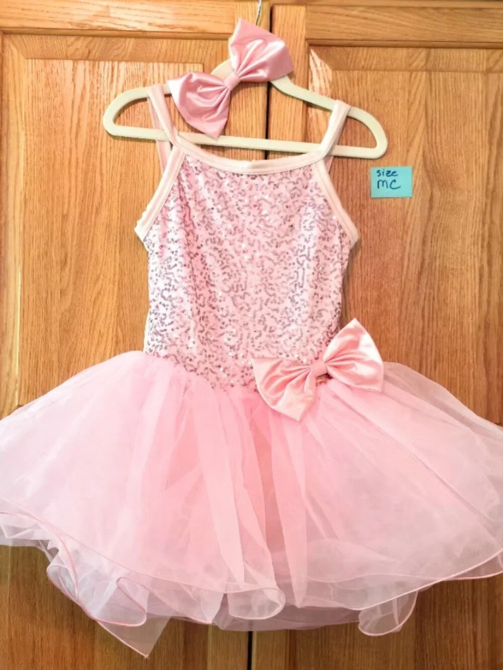 Weissman 17410 Pink Sequin Tutu Dance Costume MC Child Ballet + Bow